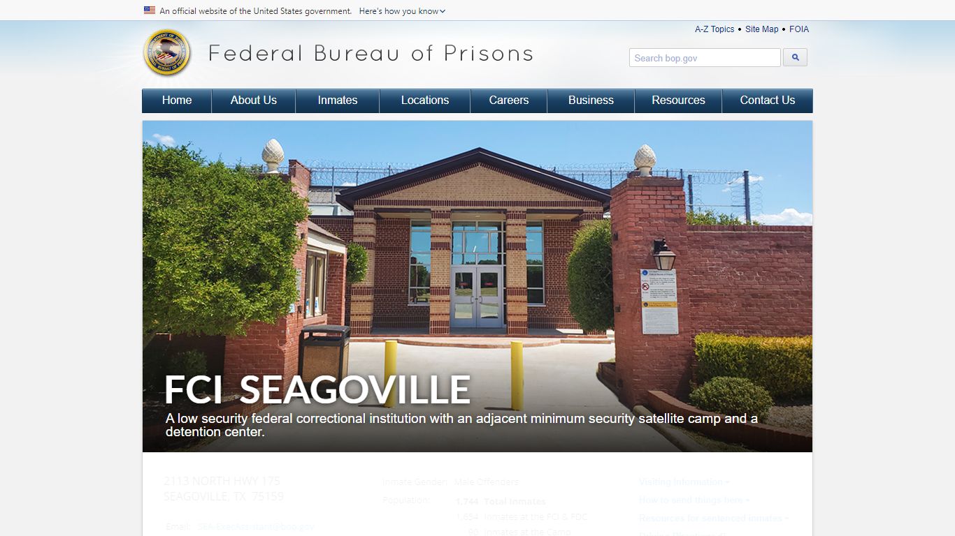 FCI Seagoville - Federal Bureau of Prisons